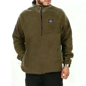 New! Poler Camp Sherpa Anorak Half Zip Jacket Men’s Small Forest